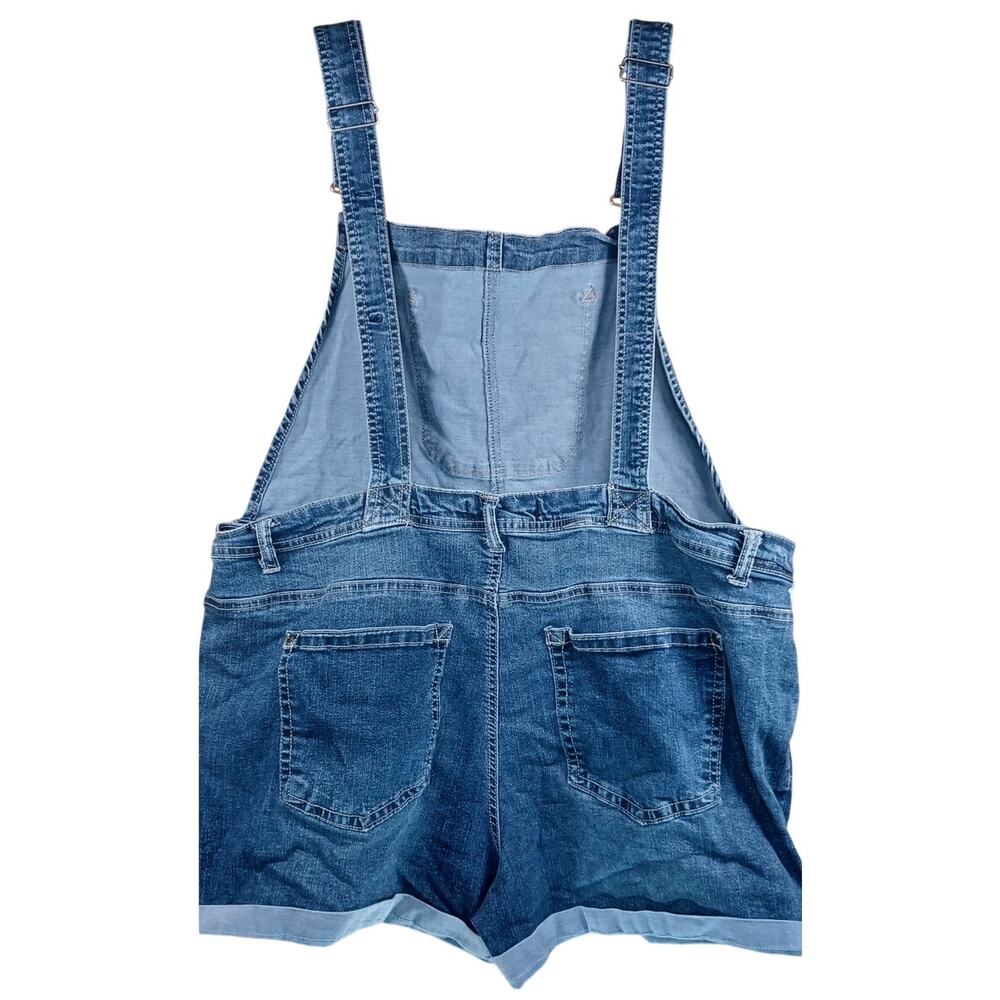WallFlower Denim Shortalls Women's Size 2X Blue Jean Overalls Adjustable Straps - Picture 3 of 8